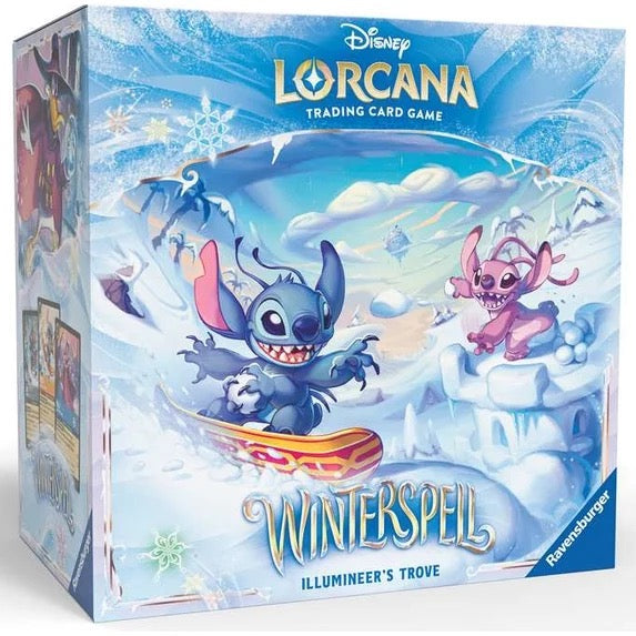 Disney Lorcana Trading Card Game Winterspell Illumineer's Trove [8 Booster Packs, 2 Deck Boxes, Storage Box, 15 Game Tokens & More]